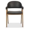 Regent Rustic Oak Dining Armchairs (Old West Vintage Faux Leather) by Bentley Designs