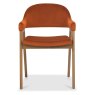 Regent Rustic Oak Dining Armchairs (Rust Velvet) by Bentley Designs