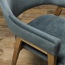Regent Rustic Oak Dining Armchairs (Azure Velvet) by Bentley Designs