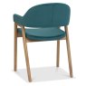 Regent Rustic Oak Dining Armchairs (Azure Velvet) by Bentley Designs
