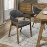 Regent Rustic Oak Dining Armchairs (Grey Fabric) by Bentley Designs