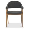 Regent Rustic Oak Dining Armchairs (Grey Fabric) by Bentley Designs