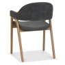 Regent Rustic Oak Dining Armchairs (Grey Fabric) by Bentley Designs