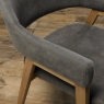 Regent Rustic Oak Dining Armchairs (Grey Fabric) by Bentley Designs