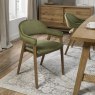 Regent Rustic Oak Dining Armchairs (Cedar Velvet) by Bentley Designs