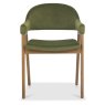 Regent Rustic Oak Dining Armchairs (Cedar Velvet) by Bentley Designs