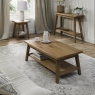 Regent Rustic Oak Console Table with Shelf by Bentley Designs