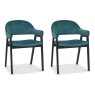Regent Peppercorn Dining Armchairs (Azure Velvet) by Bentley Designs