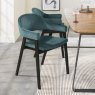 Regent Peppercorn Dining Armchairs (Azure Velvet) by Bentley Designs