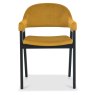 Regent Peppercorn Dining Armchairs (Mustard Velvet) by Bentley Designs