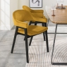 Regent Peppercorn Dining Armchairs (Mustard Velvet) by Bentley Designs
