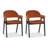 Regent Peppercorn Dining Armchairs (Rust Velvet) by Bentley Designs