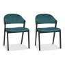 Regent Peppercorn Dining Chairs (Azure Velvet) by Bentley Designs