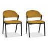 Regent Peppercorn Dining Chairs (Mustard Velvet) by Bentley Designs