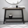 Regent Weathered Oak & Peppercorn Console Table with Shelf by Bentley Designs