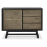 Regent Weathered Oak & Peppercorn Narrow Sideboard by Bentley Designs