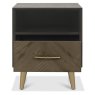 Sienna Fumed Oak & Peppercorn 1 Drawer Nightstand by Bentley Designs