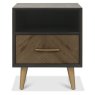 Sienna Fumed Oak & Peppercorn 1 Drawer Nightstand by Bentley Designs