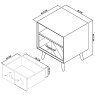 Sienna Fumed Oak & Peppercorn 1 Drawer Nightstand by Bentley Designs