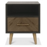 Sienna Fumed Oak & Peppercorn 1 Drawer Nightstand by Bentley Designs