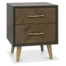 Sienna Fumed Oak & Peppercorn 2 Drawer Nightstand by Bentley Designs