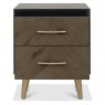 Sienna Fumed Oak & Peppercorn 2 Drawer Nightstand by Bentley Designs