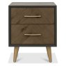 Sienna Fumed Oak & Peppercorn 2 Drawer Nightstand by Bentley Designs