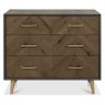 Sienna Fumed Oak & Peppercorn 3 Drawer Chest by Bentley Designs