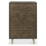 Sienna Fumed Oak & Peppercorn 5 Drawer Chest by Bentley Designs