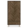 Sienna Fumed Oak & Peppercorn Double Wardrobe by Bentley Designs