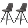 Pair of Austin Counter Stools (Dark Grey Faux Leather) by Kesterport