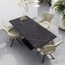 Pavoni 140-180cm Matte Black Ceramic Auto-Rise Extending Dining Table Pavoni 140-180cm Matte Black Ceramic Auto-Rise Extending Dining Table