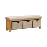 Queensbury Oak Hall Bench with Baskets Queensbury Oak Hall Bench with Baskets