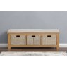 Queensbury Oak Hall Bench with Baskets Queensbury Oak Hall Bench with Baskets