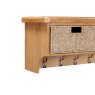 Queensbury Oak Wall Shelf with Hooks & Baskets Queensbury Oak Wall Shelf with Hooks & Baskets