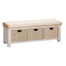 Queensbury Painted Hall Bench with Baskets Queensbury Painted Hall Bench with Baskets