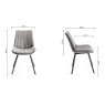 Pair of Fontana Dining Chairs (Grey Velvet Fabric) by Bentley Designs Pair of Fontana Dining Chairs (Grey Velvet Fabric) by Bentley Designs