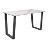 Nino 140 x 80cm Dining Table Matt White Ceramic Dining Table
