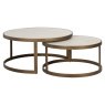 Whitebone Brass Nest of Coffee Tables