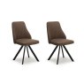 Pair of Austin Dining Chairs (Brown Faux Leather) by Kesterport