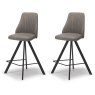 Pair of Austin Counter Stools (Light Grey Faux Leather) by Kesterport