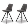 Pair of Austin Counter Stools (Dark Grey Faux Leather) by Kesterport