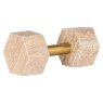 Deco object Dumble beige / shiny brass (Beige) Deco object Dumble beige / shiny brass (Beige)