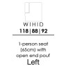 Skandia 2680 1 Person Seat with Open End Pouf - Left - (X65V) Skandia 2680 1 Person Seat with Open End Pouf - Left - (X65V)