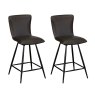 Pair of Isla Swivel Bar Stools (Dark Grey Distressed PU) Pair of Isla Swivel Bar Stools (Dark Grey Distressed PU)