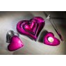 Brushed Pink Heart T-light Holder 11cm Brushed Pink Heart T-light Holder 11cm