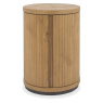 Luma Rustic Oak & Peppercorn Round Lamp Table