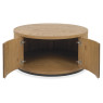 Luma Rustic Oak & Peppercorn Round Storage Coffee Table