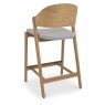 Luma Rustic Oak Bar Stool - Grey Fabric Luma Rustic Oak Bar Stool - Grey Fabric