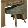 Luma Knotty Oak & Weathered Oak Stool - Pearl Velvet Fabric